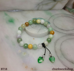 Multi-color jade beads bracelet, jade bracelet