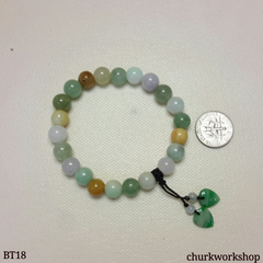 Multi-color jade beads bracelet, jade bracelet