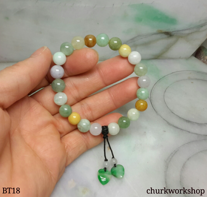Multi-color jade beads bracelet, jade bracelet