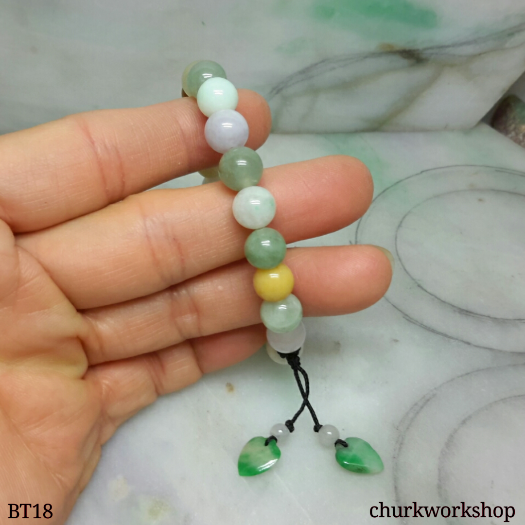 Multi-color jade beads bracelet, jade bracelet
