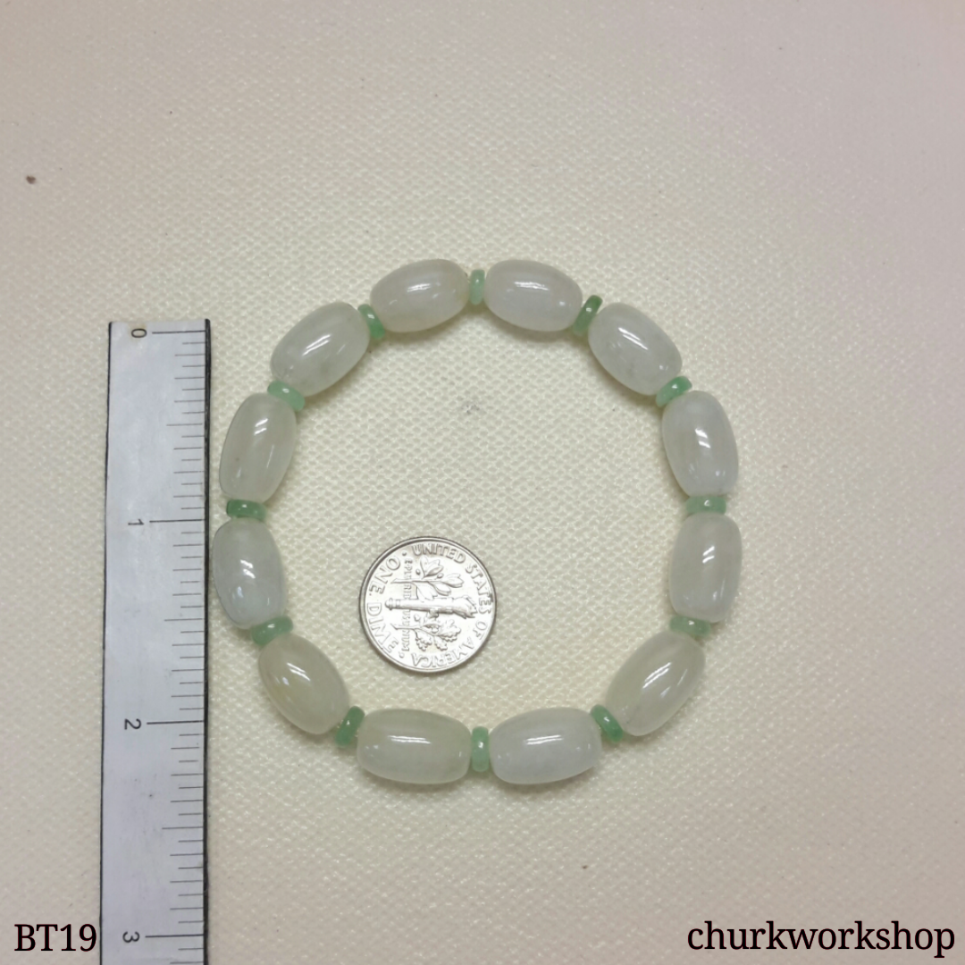 White barrel beads bracelet