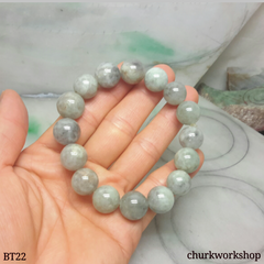 Grayish lavender jade beads bracelet