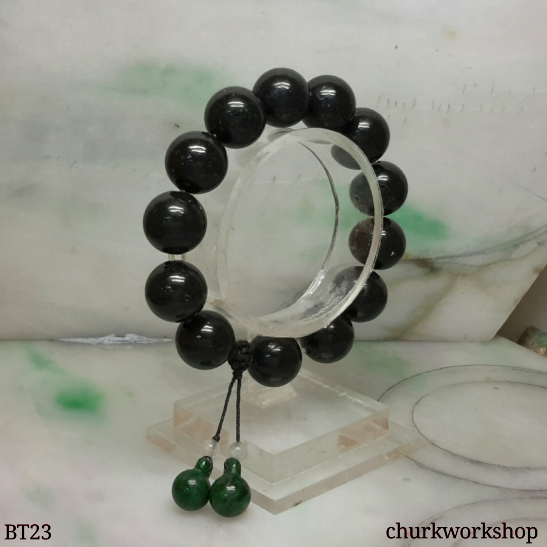 Black beads jade bracelet
