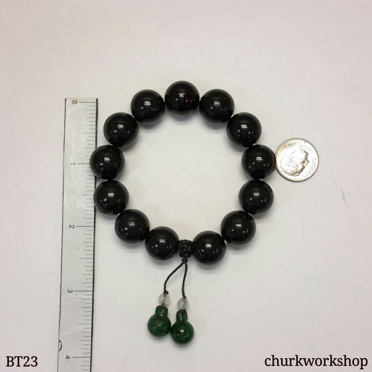 Black beads jade bracelet