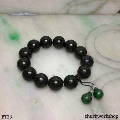 Black beads jade bracelet