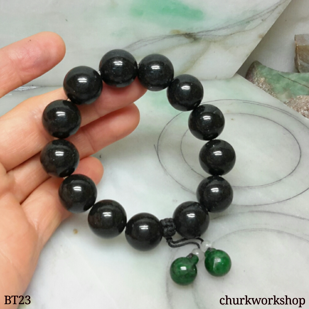 Black beads jade bracelet