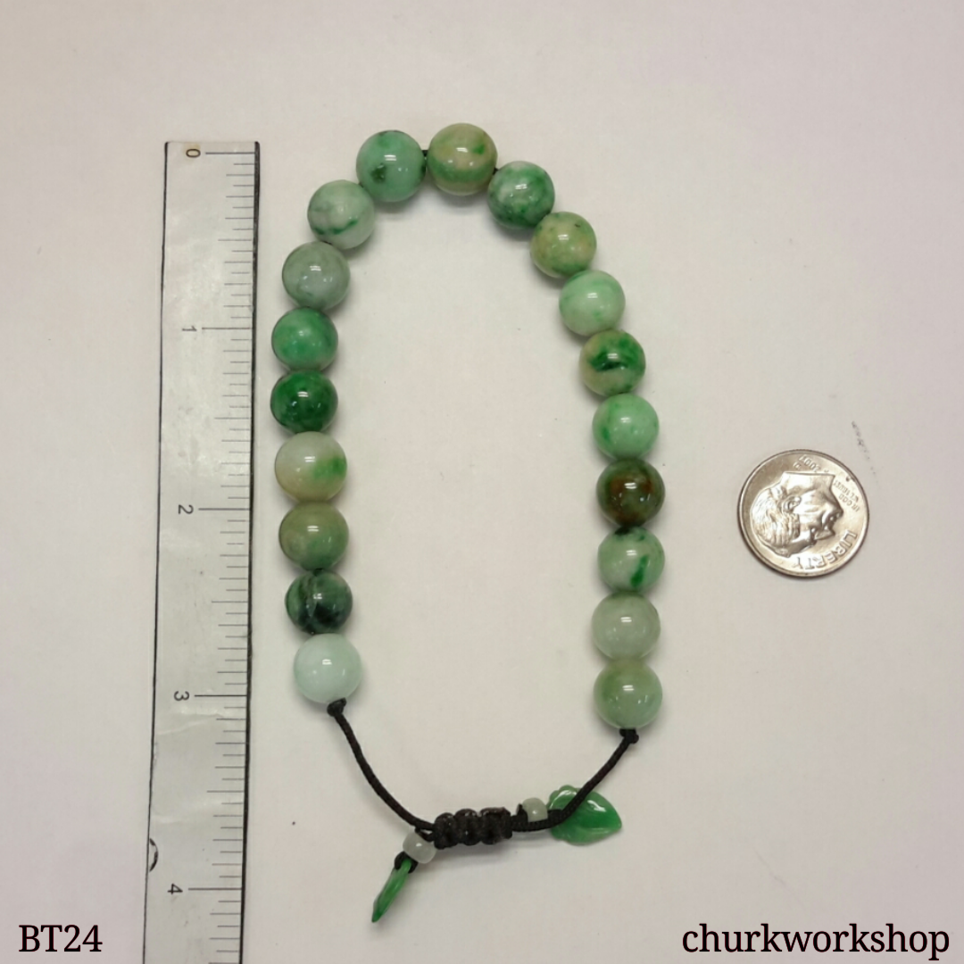 Mix color green beads jade bracelet, jade bracelet