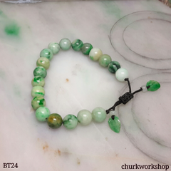 Mix color green beads jade bracelet, jade bracelet