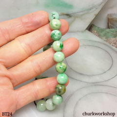 Mix color green beads jade bracelet, jade bracelet