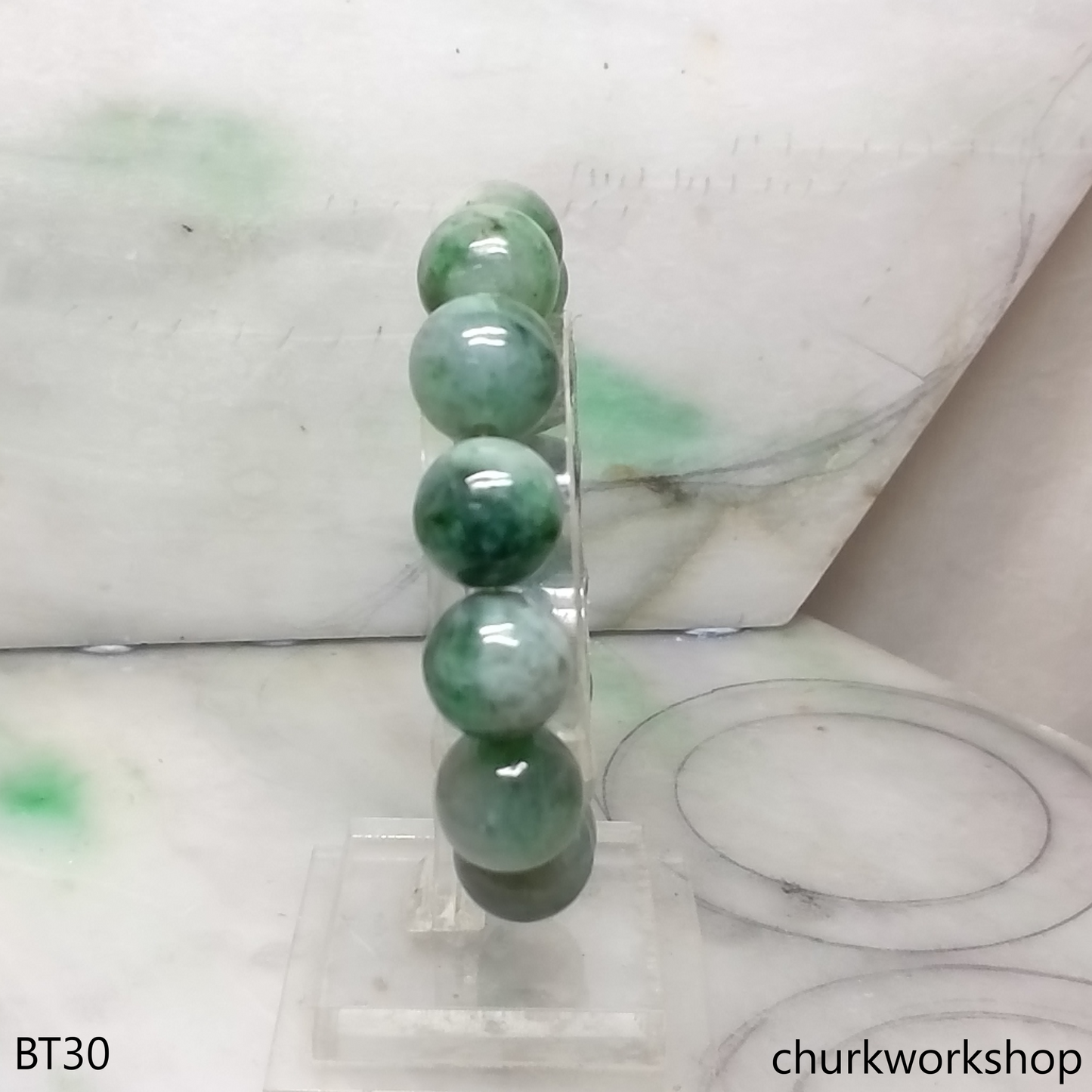 Bluish green beads bracelet