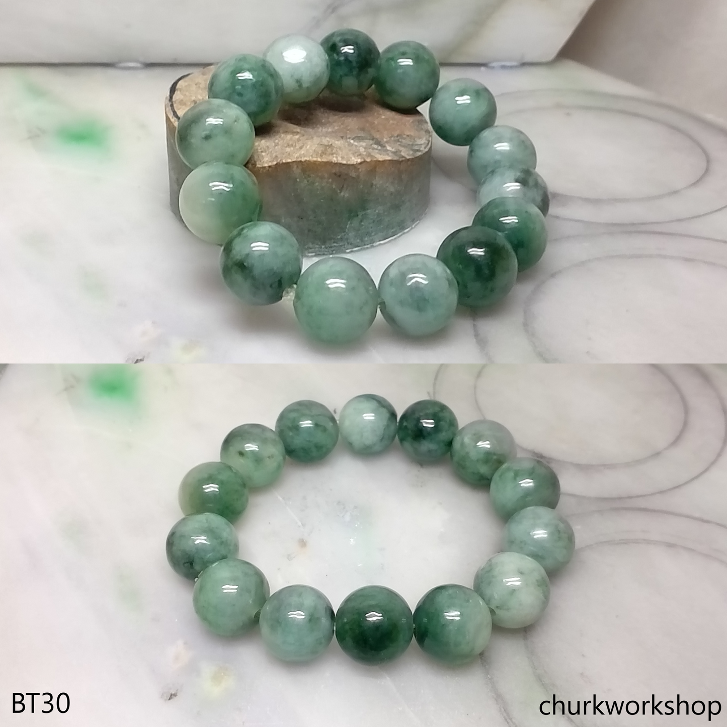 Bluish green beads bracelet