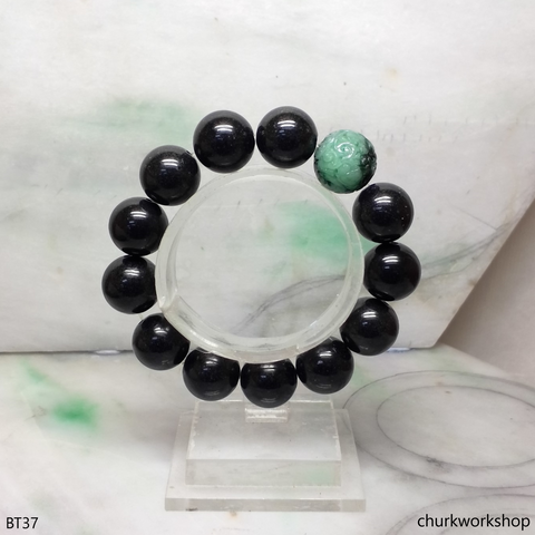Black beads jade bracelet