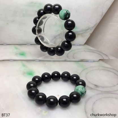 Black beads jade bracelet