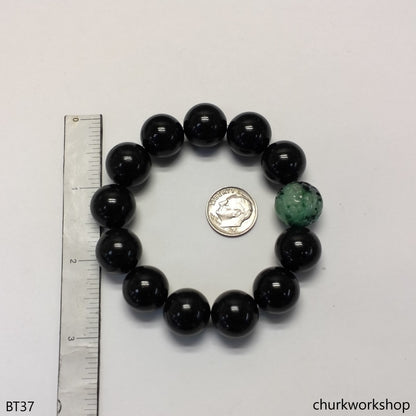 Black beads jade bracelet