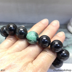 Black beads jade bracelet