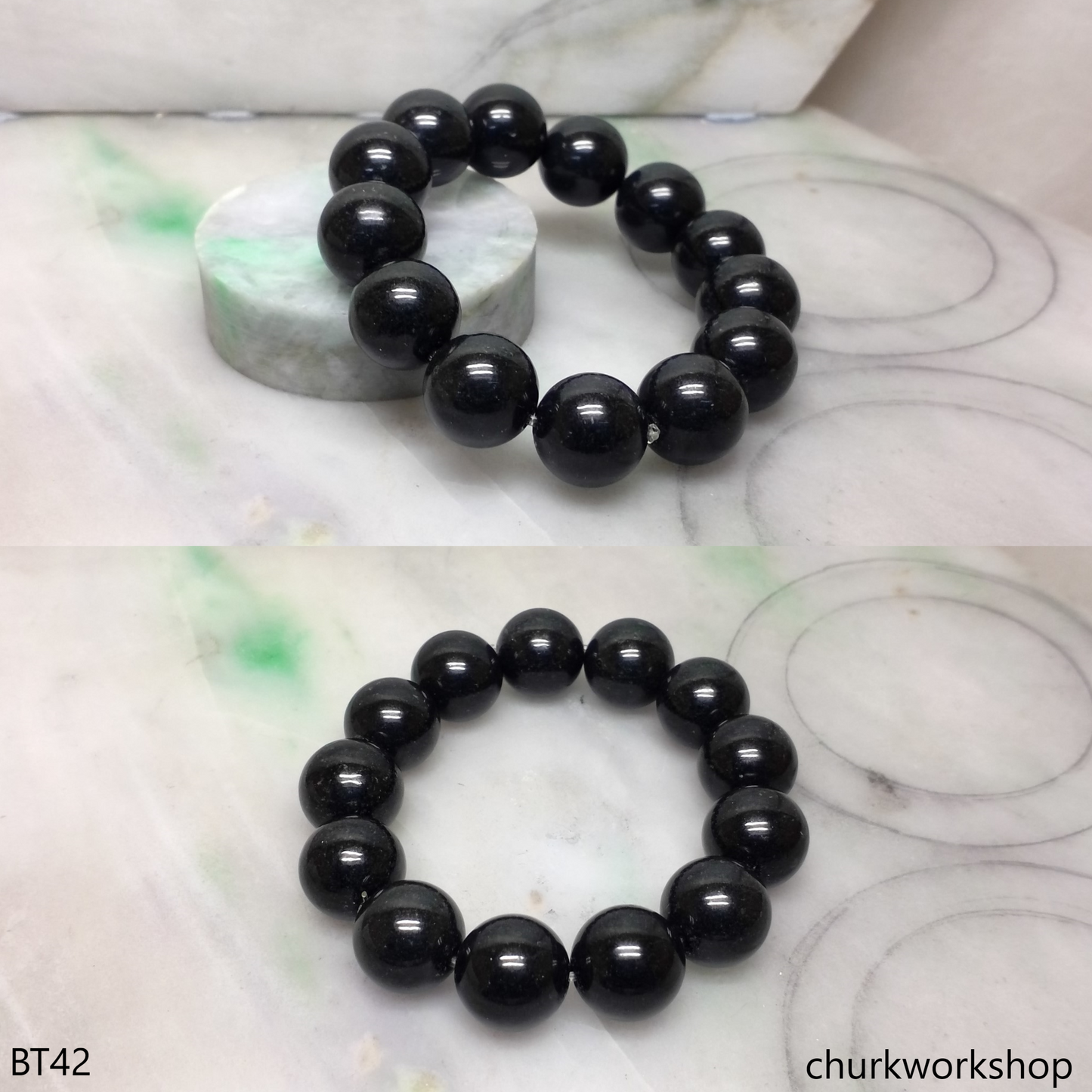 Reserved for mtpei      Black jade beads bracelet