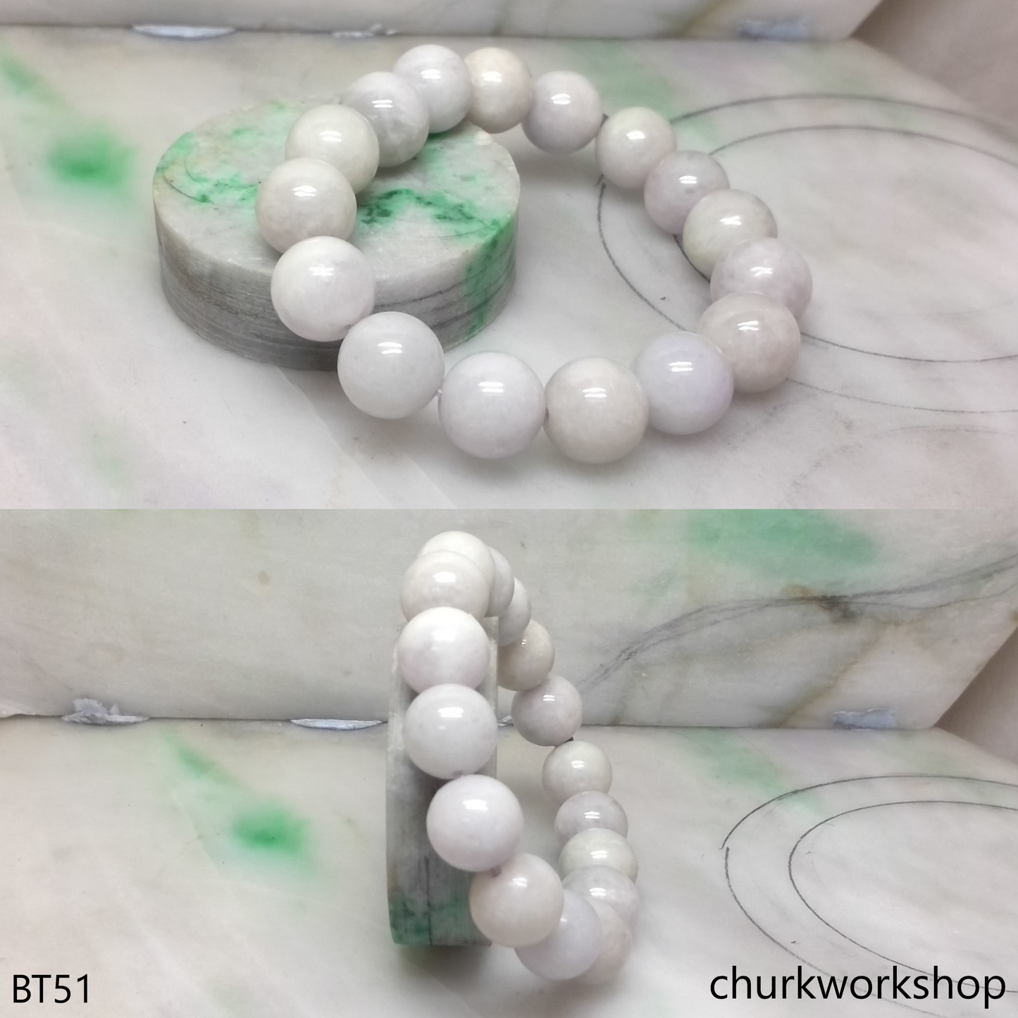 Pale lavender beads bracelet