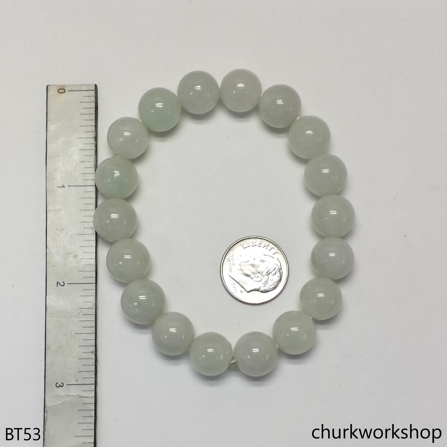 Pale green beads bracelet
