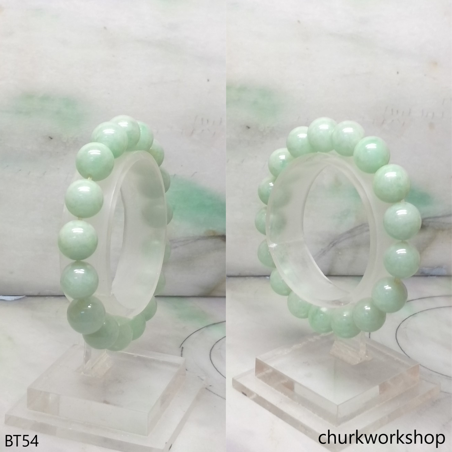 Light green beads jade bracelet