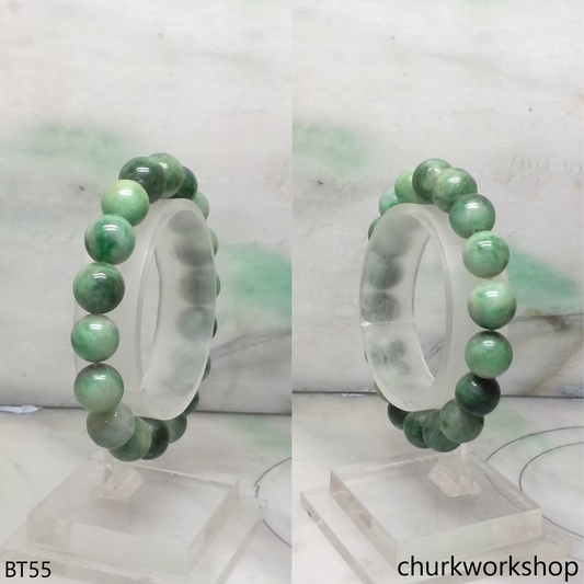 Bluish green beads bracelet