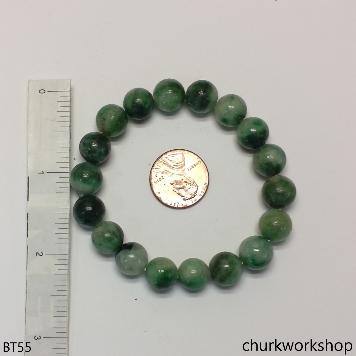Bluish green beads bracelet