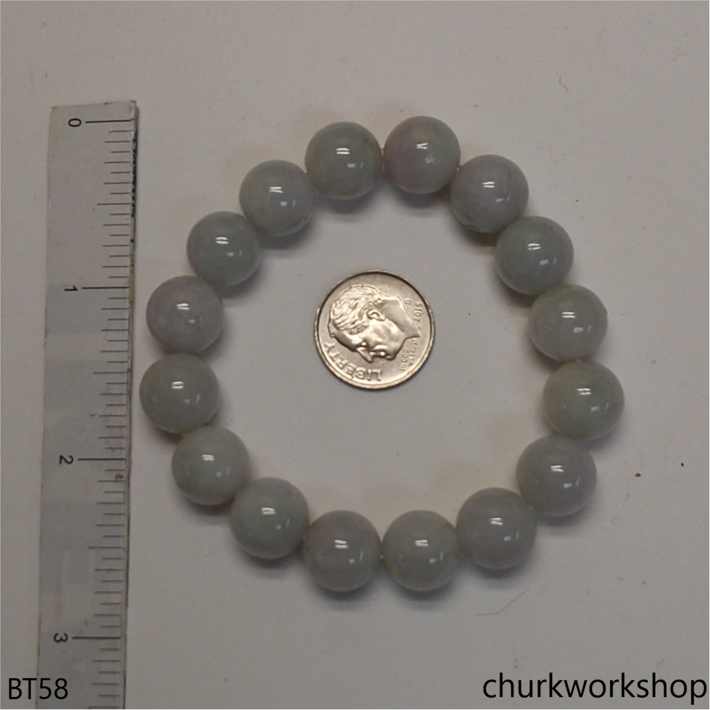 Pale green beads bracelet