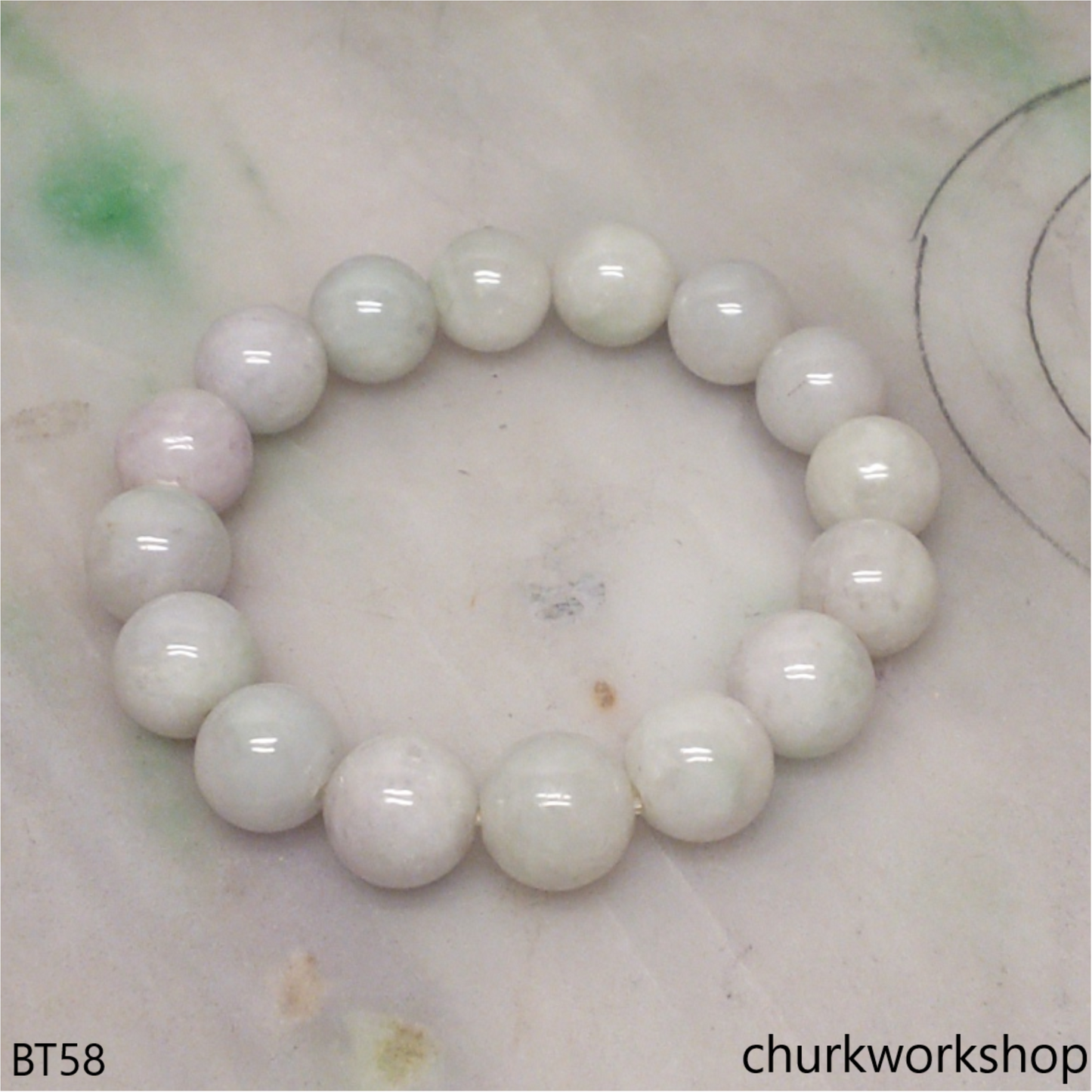 Pale green beads bracelet