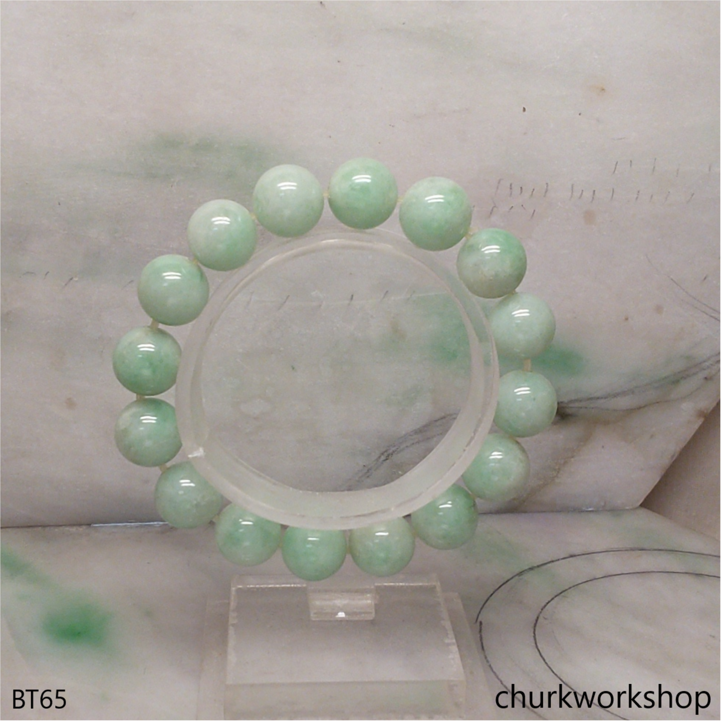 Light green beads jade bracelet