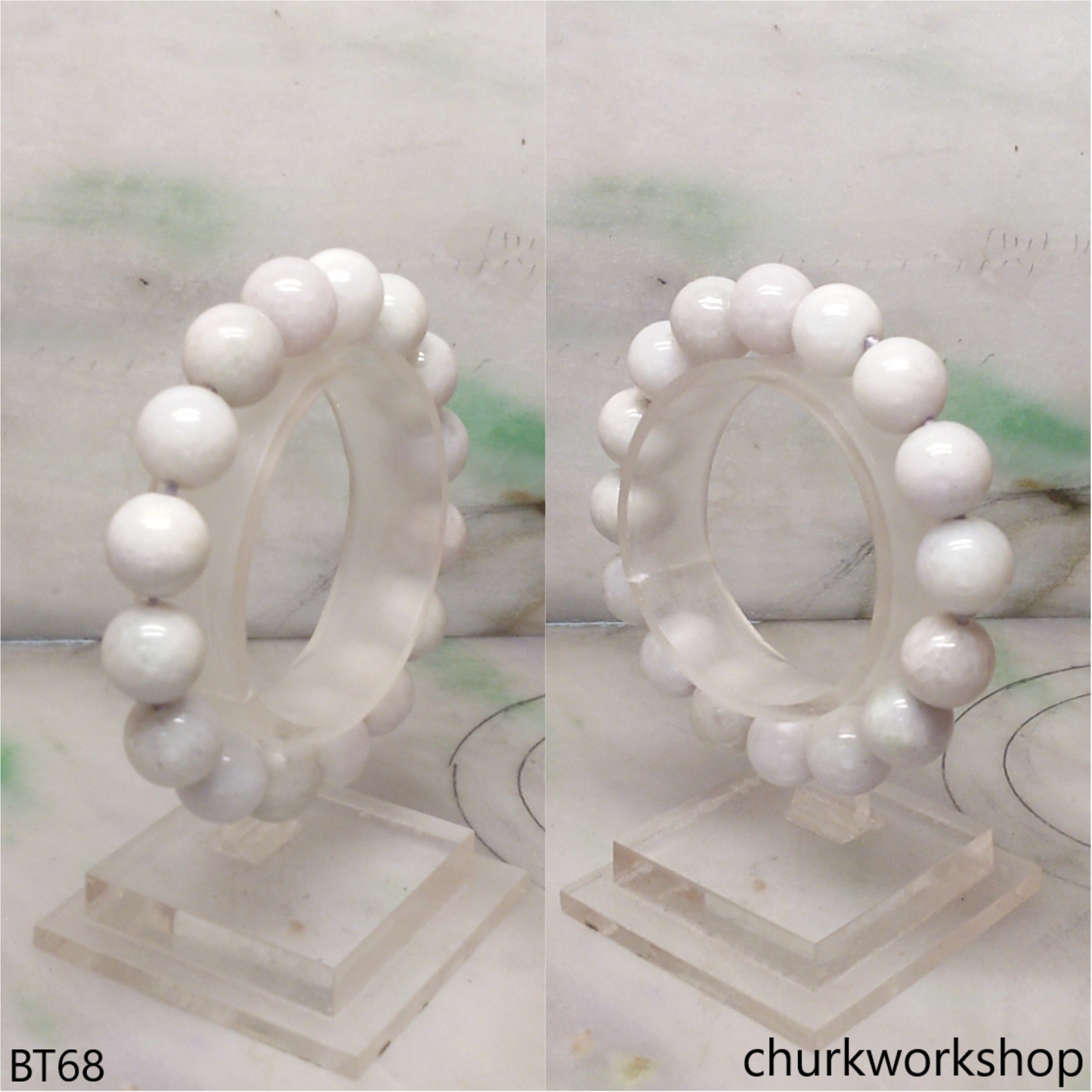 Pale lavender beads bracelet