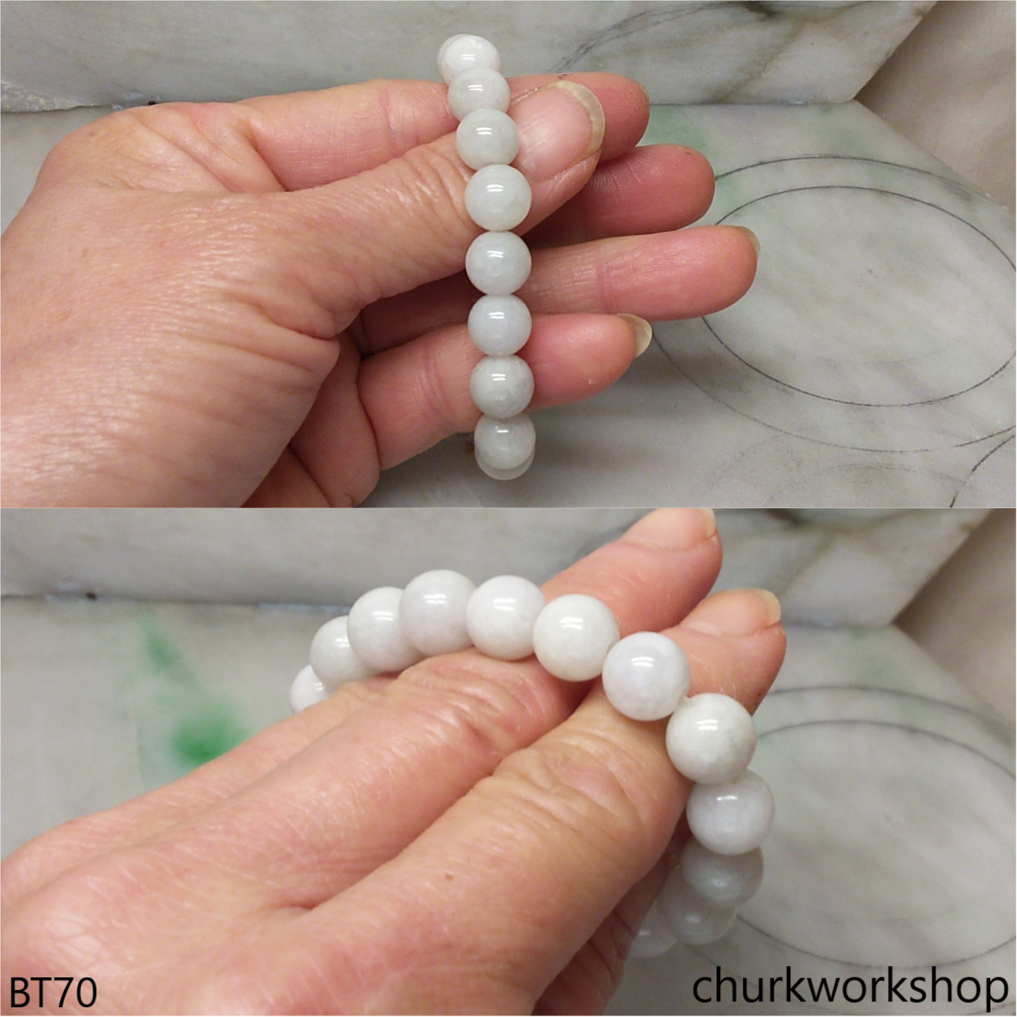 Pale lavender beads bracelet