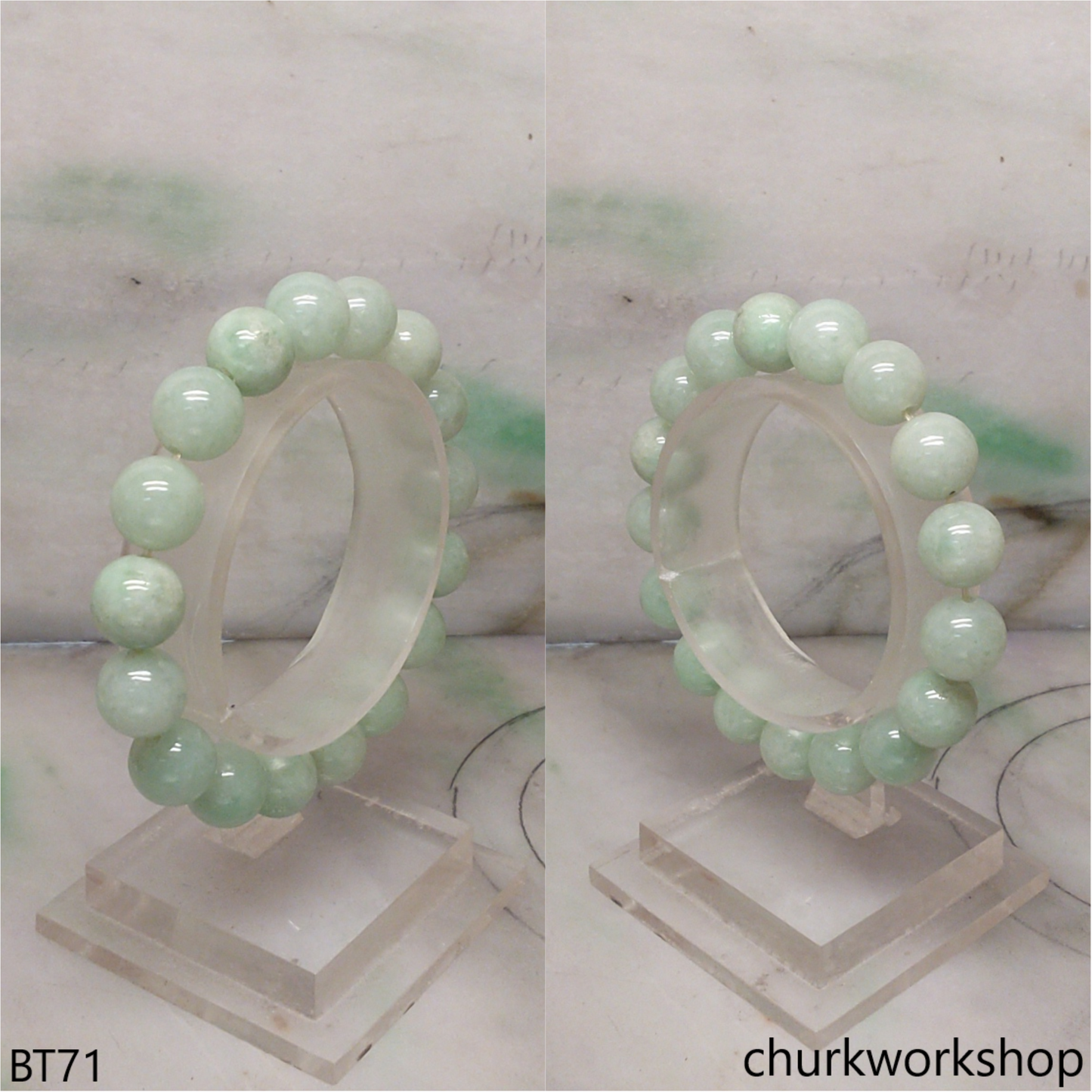 Light green beads jade bracelet