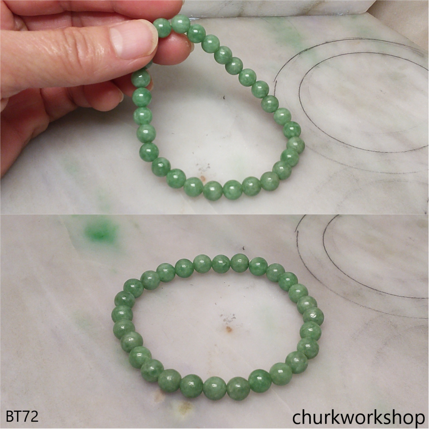 Green beads jade bracelet