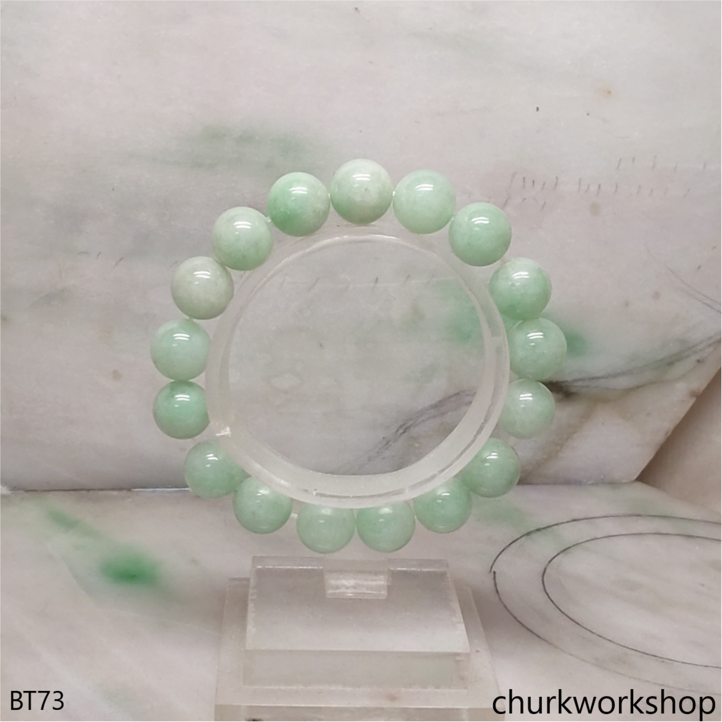 Light green beads jade bracelet