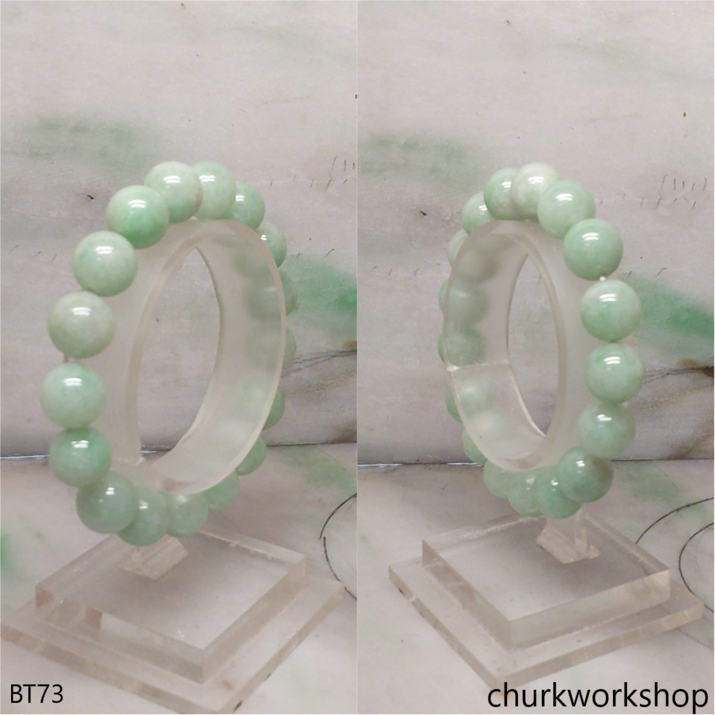 Light green beads jade bracelet