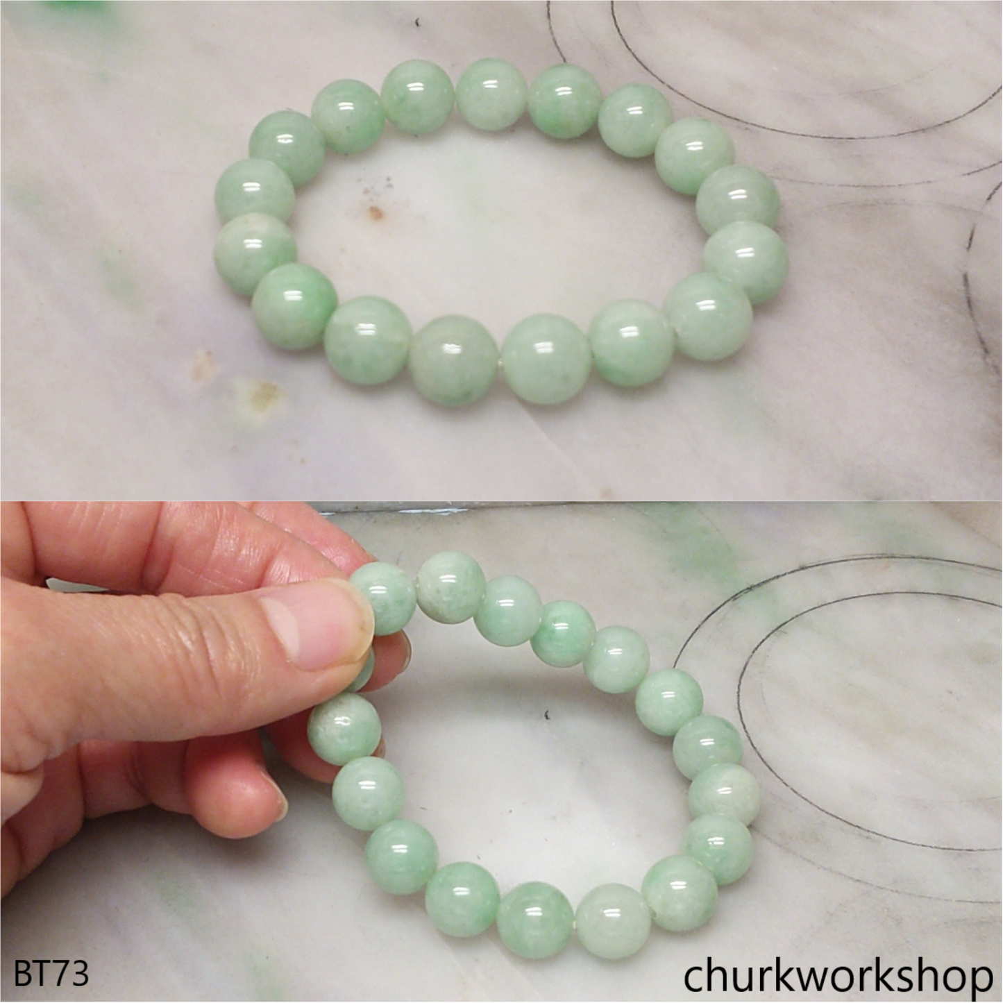 Light green beads jade bracelet