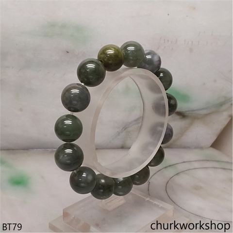 Bluish green beads bracelet