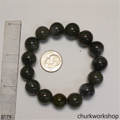 Bluish green beads bracelet