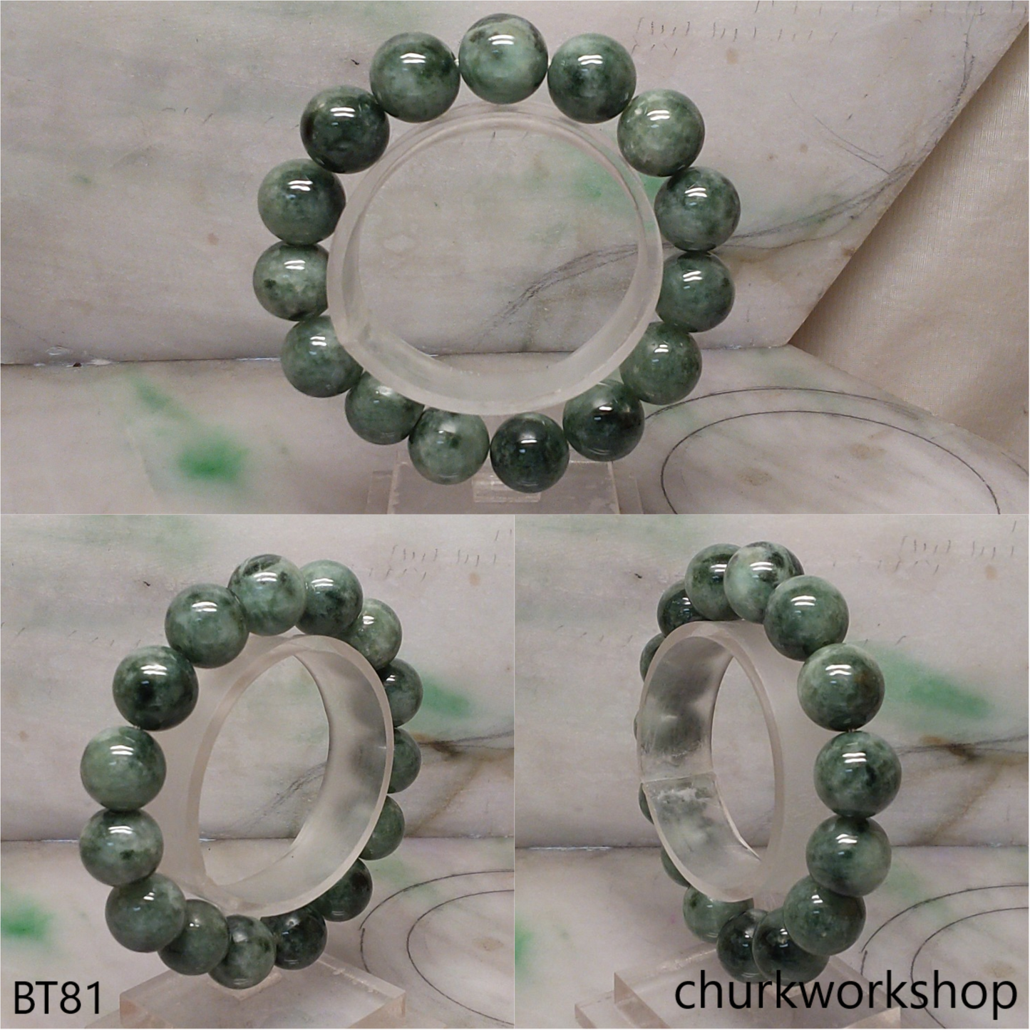 Green  beads jade bracelet