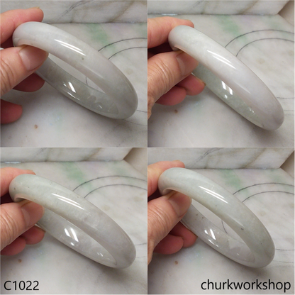 Large grayish lavender and pale green jade bangle