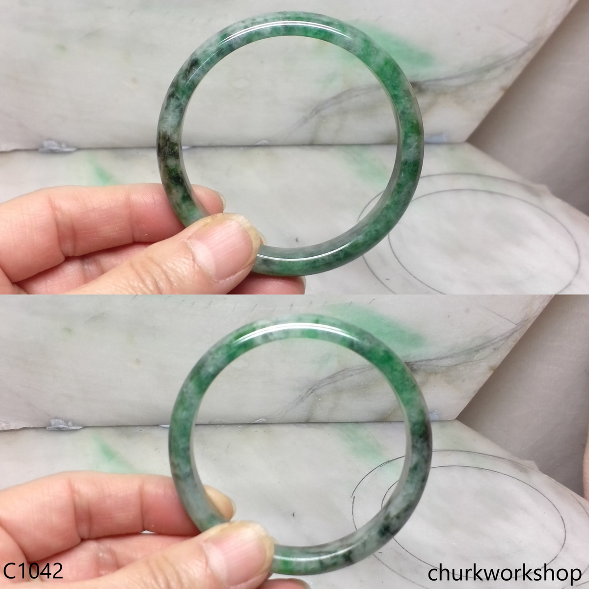 Reserved       Bluish green jade bangle