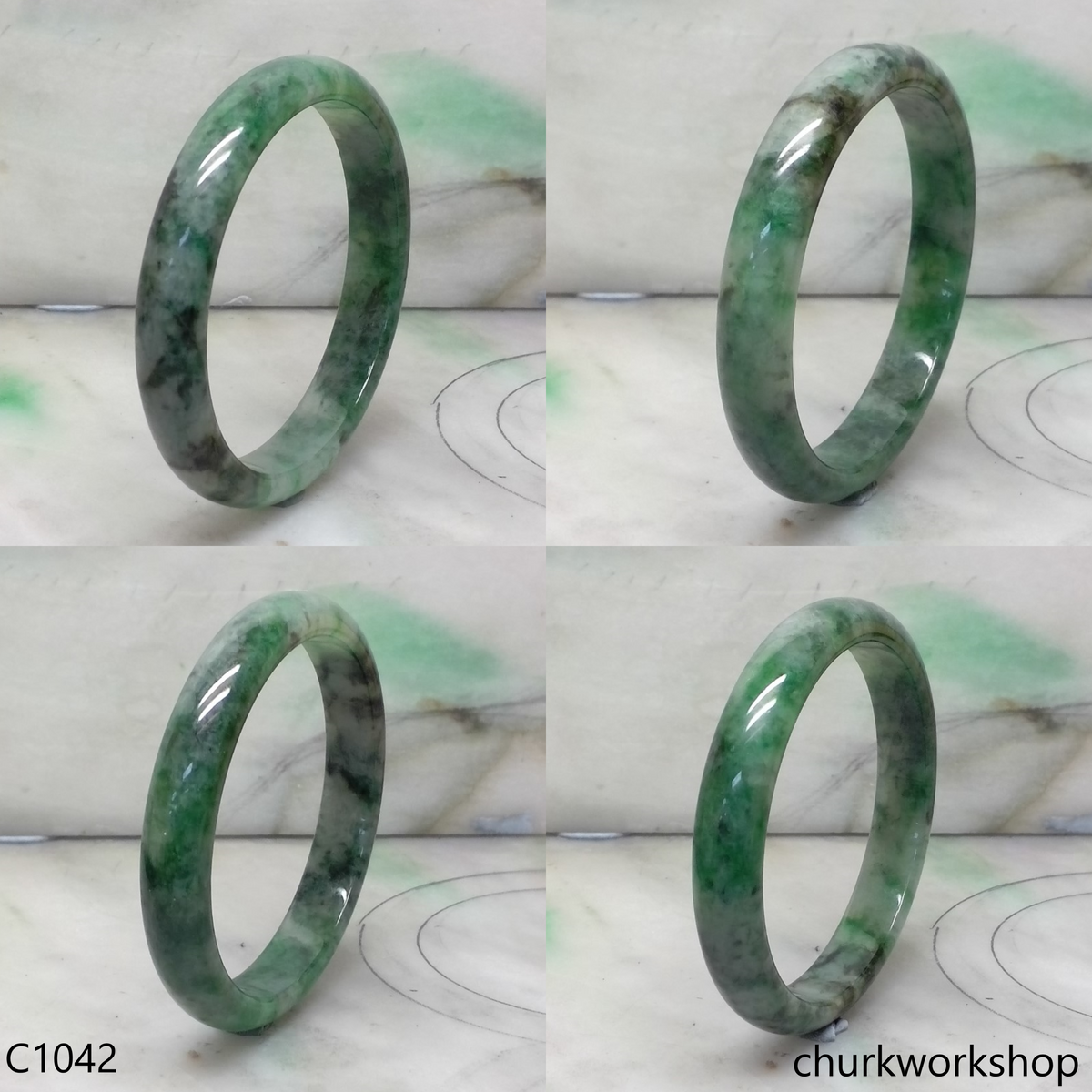 Reserved       Bluish green jade bangle