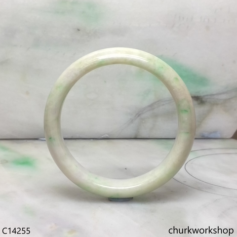 Small white base with apple green jade bangle