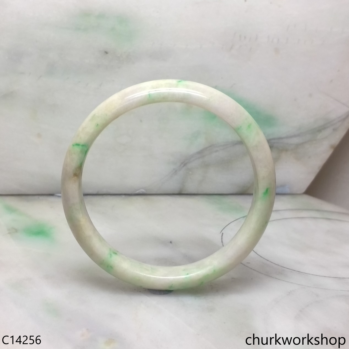 Pale green base with green jade bangle