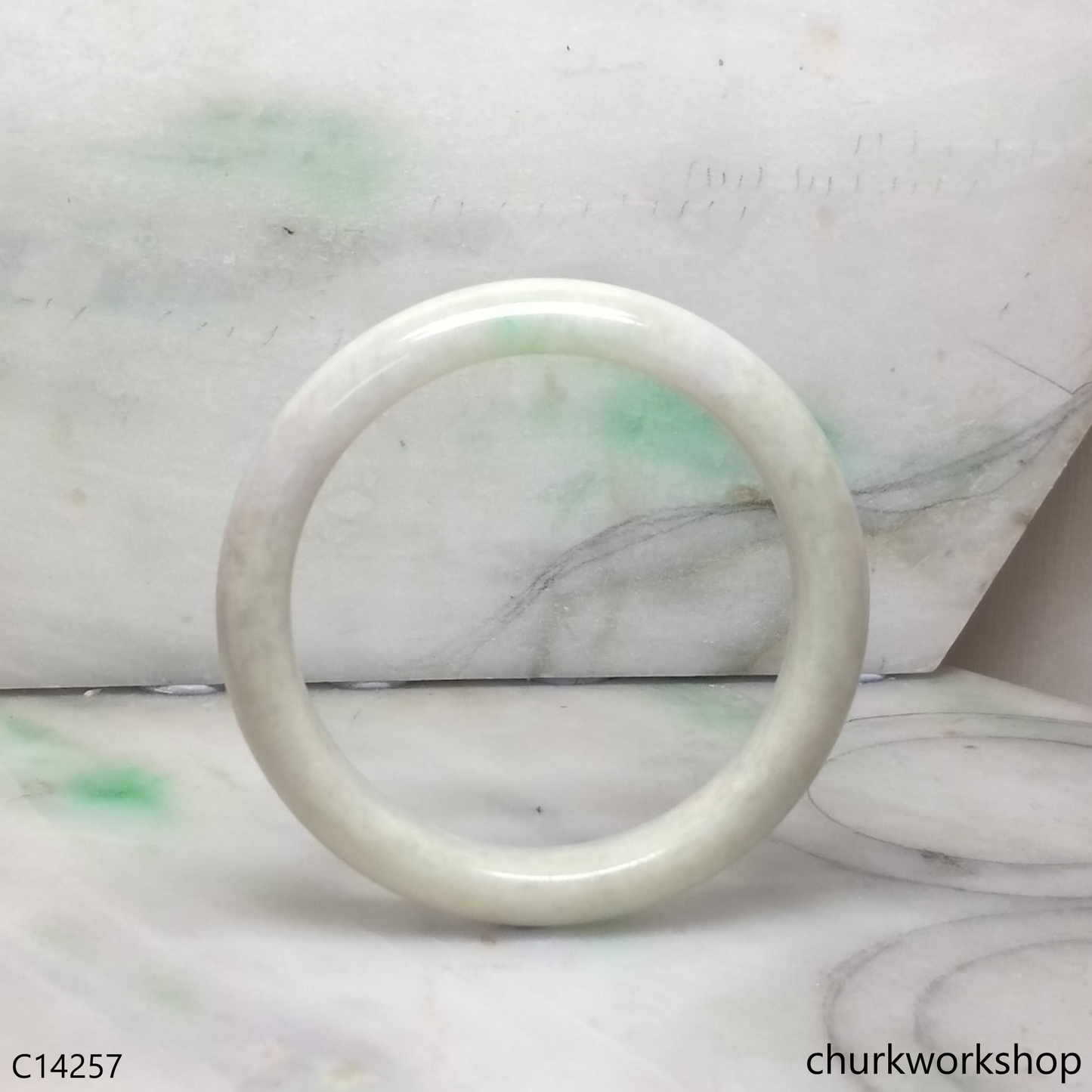 Pale green base with green jade bangle