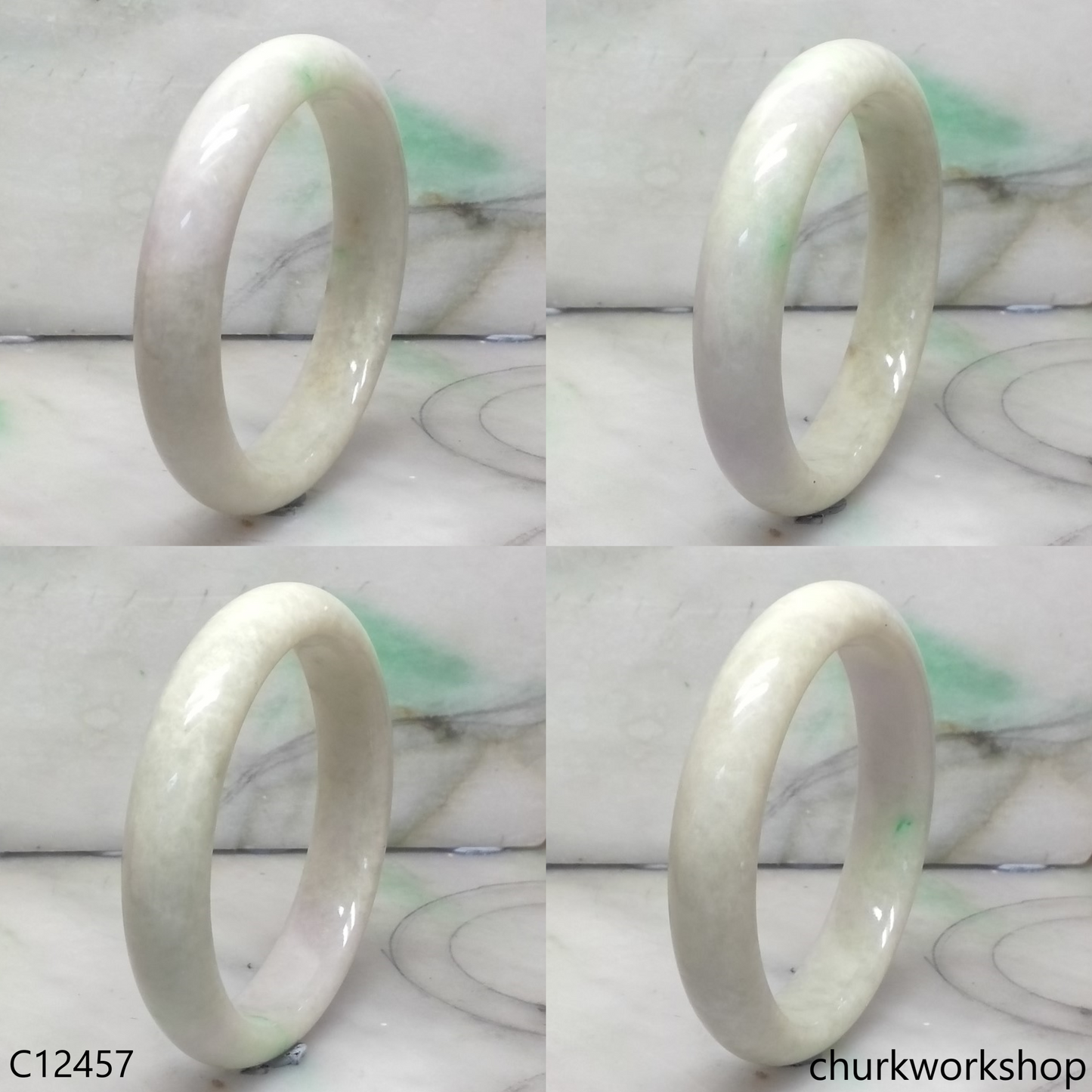 Pale green base with green jade bangle