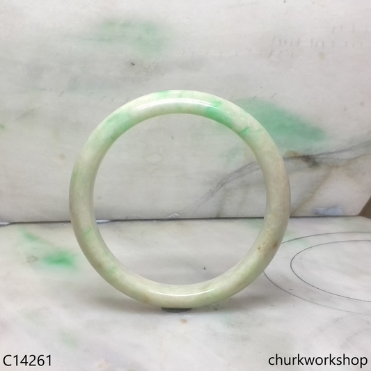 Light green base with splotches green jade bangle