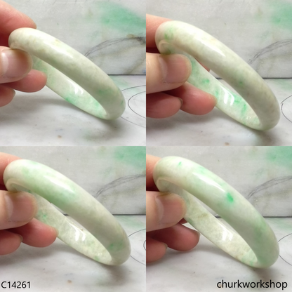 Light green base with splotches green jade bangle