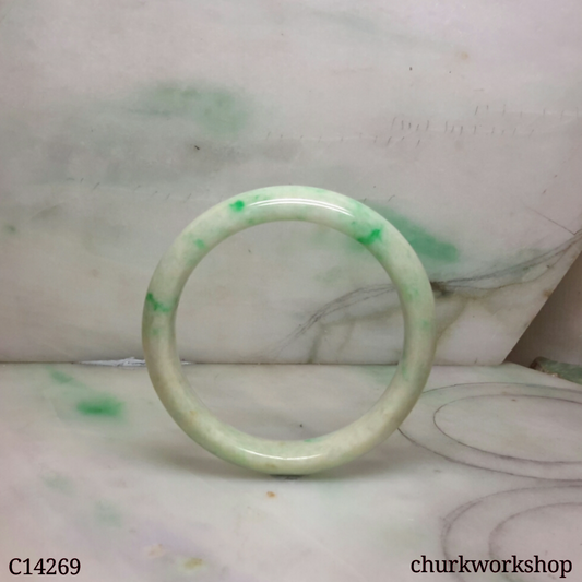Small white base with apple green jade bangle