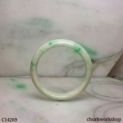 Small white base with apple green jade bangle