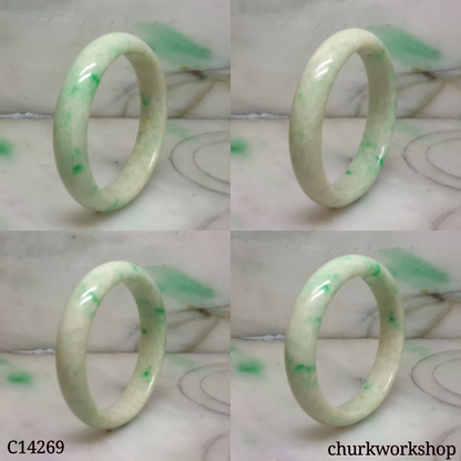 Small white base with apple green jade bangle